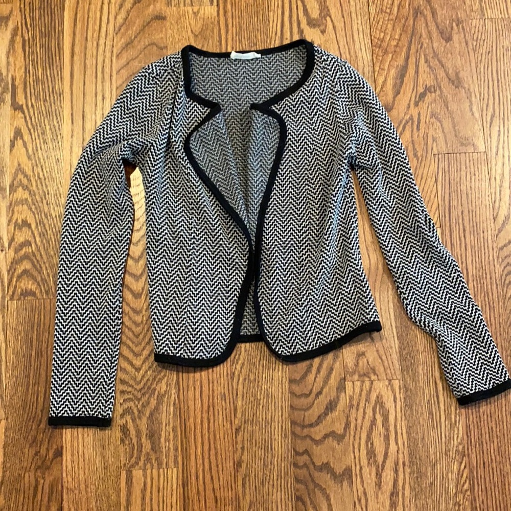 Black and white women’s cardigan